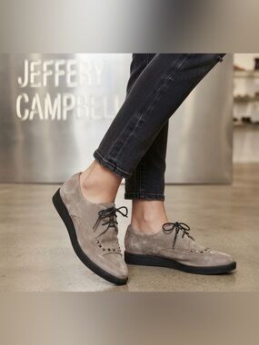 Authentic Jeffery Campbell designer studded suede shoes 8.5
